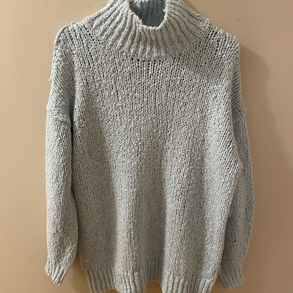 NWT Anthropologie Need it oversize mock neck sweater in blue color - Picture 4 of 6